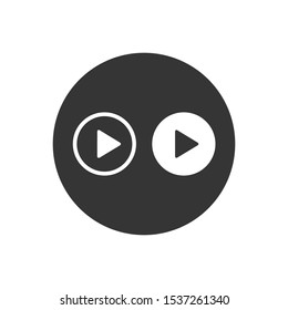 Play icons, buttons,white symbol. Vector illustration