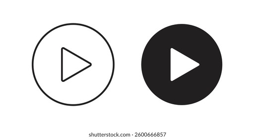 Play icons graphics set vectors