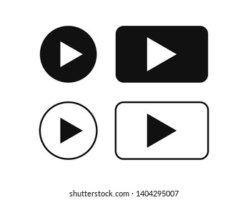 Play icons isolated buttons or video player sign. Web mediasumbol. Multimedia interface. EPS 10