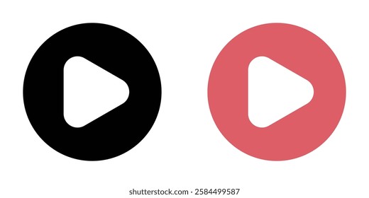 Play icons pack in black and colored version