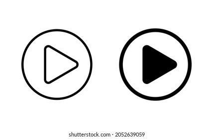 Play Icons set. Play button sign and symbol