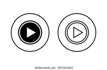 Play Icons set. Play button sign and symbol