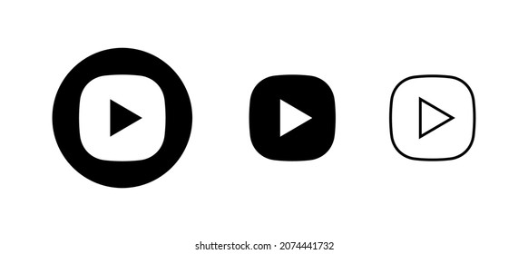 Play Icons set. Play button sign and symbol