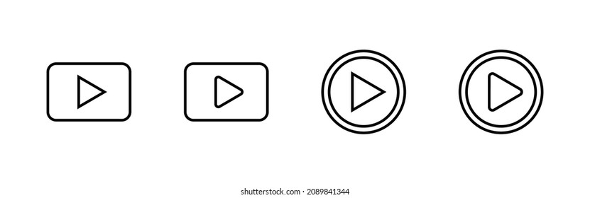 Play Icons set. Play button sign and symbol