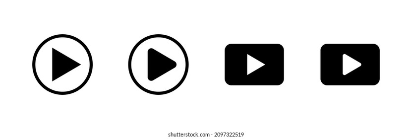 Play Icons set. Play button sign and symbol