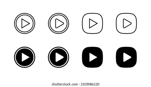 Play Icons set. Play button sign and symbol