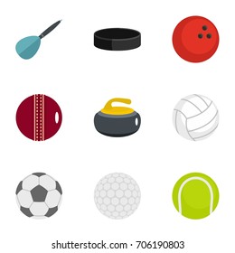 Play icons set. Flat style set of 9 vector icons for web design