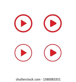 Play icons set, media player vector button 