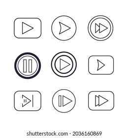 play icons set. play pack symbol vector elements for infographic web