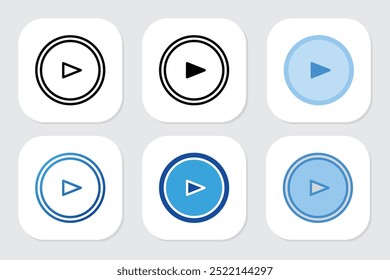 play icons with various design styles
