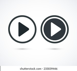Play icons. Vector buttons - Shutterstock ID 233039446