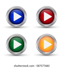 Play icons. Vector buttons