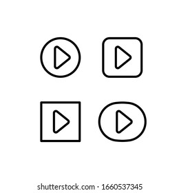 Play icons. Vector buttons. Play video, music button icon. 
