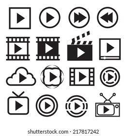 Play icons. Vector illustration