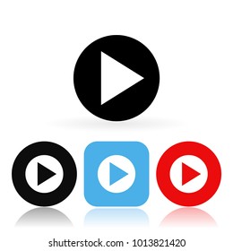 Play icons. Vector illustration isolated on white background