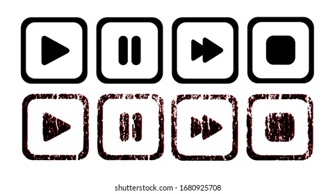 Play icons. Video player icon vector.