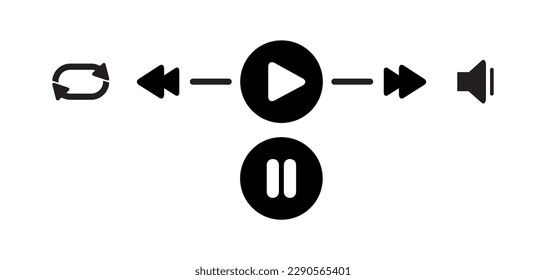 Play icons. Video player icon vector.