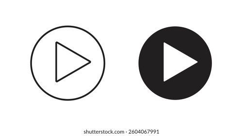 Play iconsvectors. thin line icons