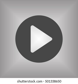 Play  icon,vector.  Flat design.