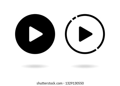 Play icon.Video, music, audio play logo on white background.Vector illustration flat design.