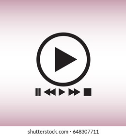 Play isolated vector sign. Flat play menu vector icon. Player settings menu vector illustration.