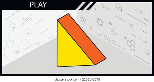 Play isometric design icon. Vector web illustration. 3d colorful concept