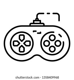 Play joystick icon. Outline play joystick vector icon for web design isolated on white background