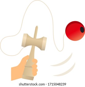 play kendama isolated vector illustration