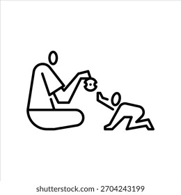 play with kid outline icon. playing with toddler illustration.