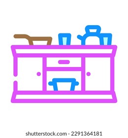 play kitchen toy child color icon vector. play kitchen toy child sign. isolated symbol illustration