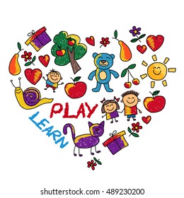Play Learn and grow together Vector image