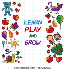 Play Learn and grow together Vector image