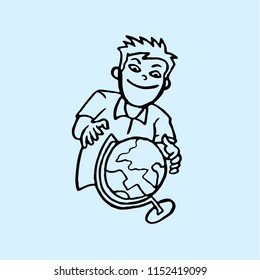 play and learn to use the globe