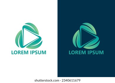 Hojas de juego, vector de diseño de plantillas de logotipo triangular