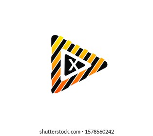 Play Letter X Logo Icon, music, audio and movie icon design concept.