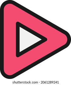 Play Line Filled Vector Icon Design
