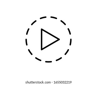 Play line icon. High quality outline symbol for web design or mobile app. Thin line sign for design logo. Black outline pictogram on white background