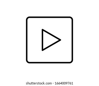 Play line icon. High quality outline symbol for web design or mobile app. Thin line sign for design logo. Black outline pictogram on white background