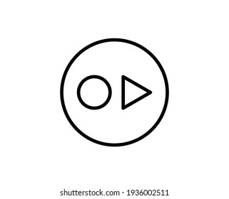 Icono de la línea de reproducción. Símbolo de esquema de alta calidad para diseño web o aplicación móvil. Firma de línea delgada para el logotipo de diseño. Pictograma de contorno negro sobre fondo blanco