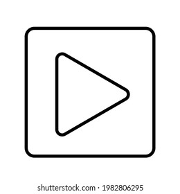 Play line icon. High quality outline symbol for web design or mobile app. Thin line sign for design logo. Black outline pictogram on white background