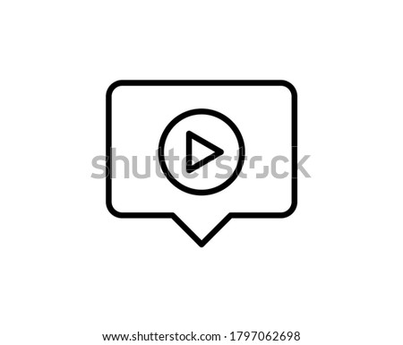 Play line icon. High quality outline symbol for web design or mobile app. Thin line sign for design logo. Black outline pictogram on white background