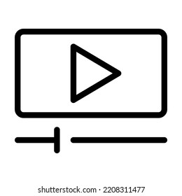 ilustración de icono de línea de reproducción vectorial