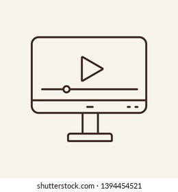 Play line icon. Movie, film, online. Internet concept. Can be used for topics like entertainment, video, technology