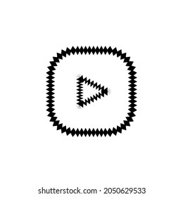 Icono de la línea de reproducción. Símbolo de fondo de afiche de vídeo con un sencillo estilo. Elemento de diseño de logotipo. Impresión de camisetas. Vector para pegatinas.