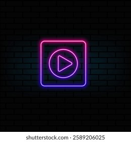 play line icon vector illustration isolated on white background. neon style