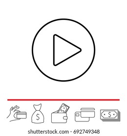 Play line icon. vector illustration