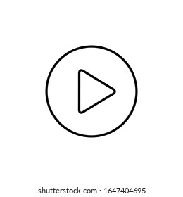 Play line icon. Video play icon. Vector play button icon