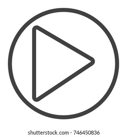Play line icon, web and mobile, button sign vector graphics, a linear pattern on a white background, eps 10.