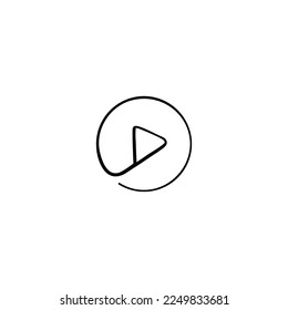 Play Line Style Icon Design