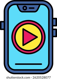 Design de ícone de vetor de linha de reprodução